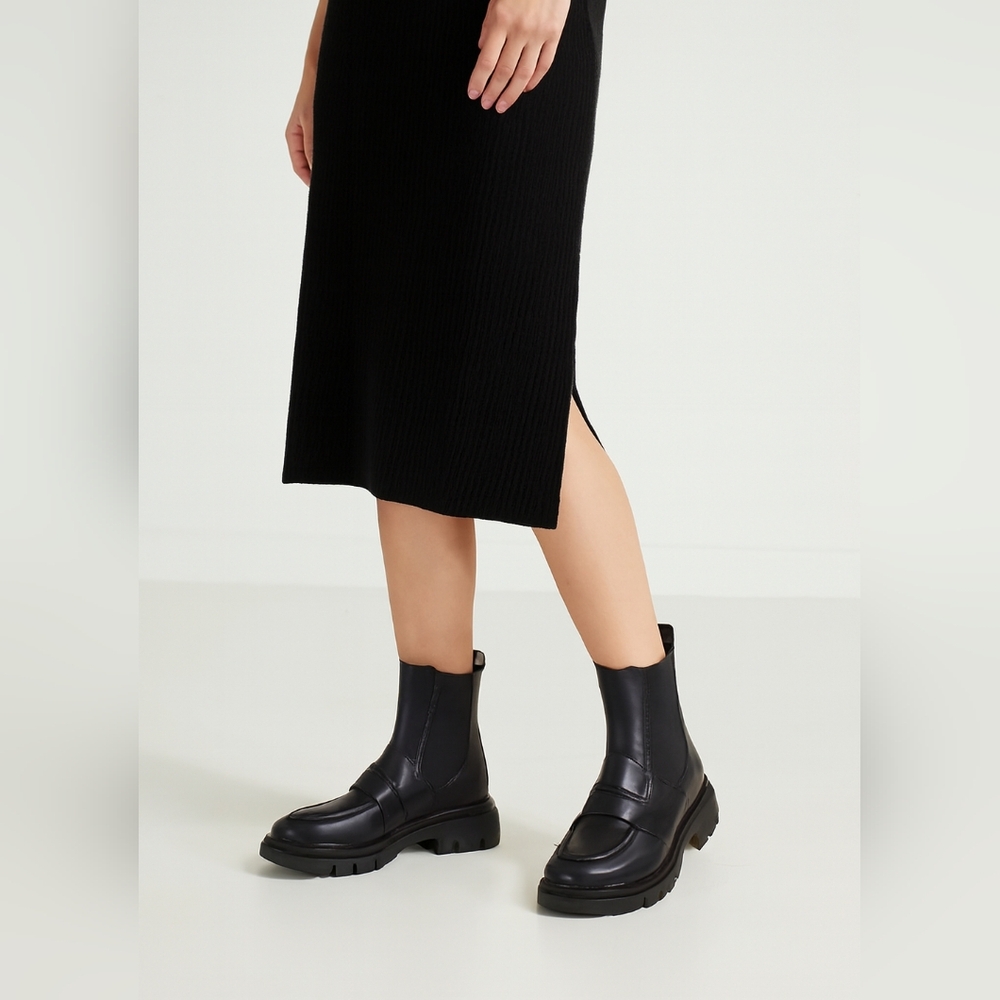ALLONSI BLACK LEATHER SZ 8